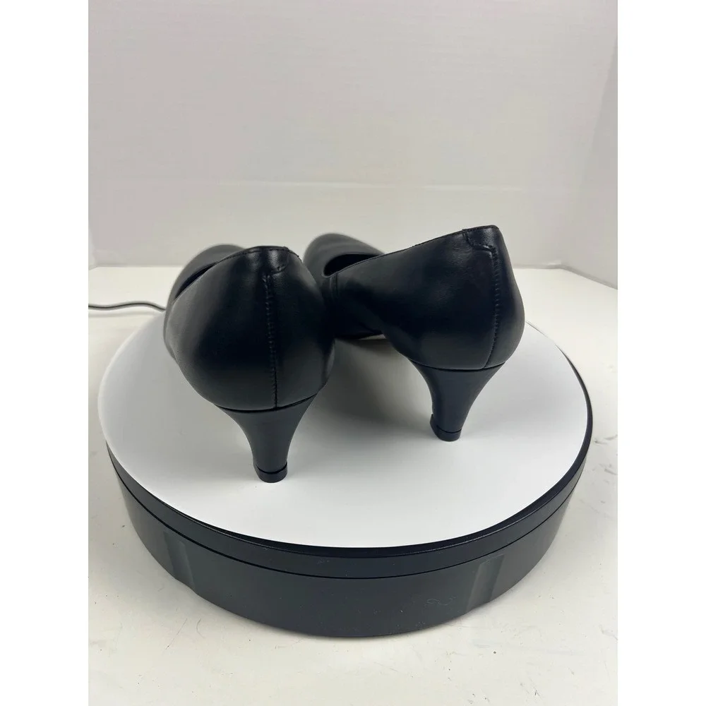Walking Cradles Womens Black Leather Pumps 7.5 Wide Arch Support Comfort Heel - Picture 6 of 17